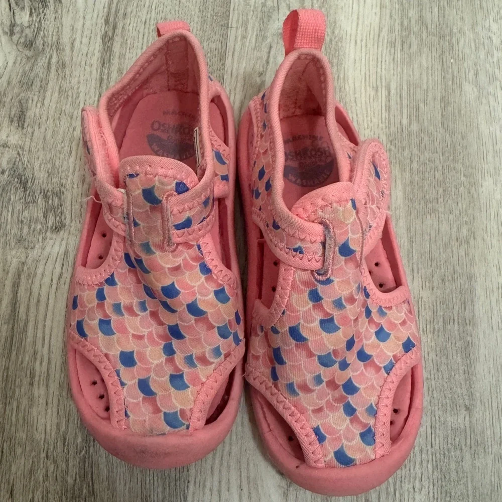 OshKosh B'gosh Pink and Blue Kids Mermaid Print Sandals